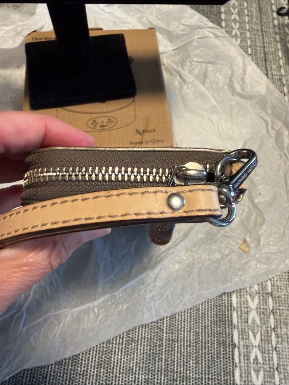 Michael Kors Metallic Bronze Logo Zip Wallet - Picture 7 of 11